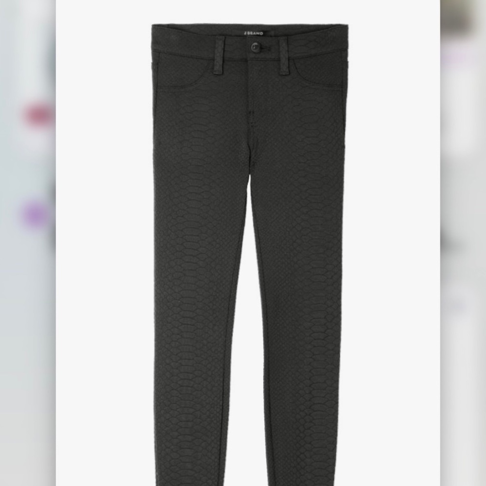 J Brand Skinny Black Python Scuba Stretch Jeans Size 26